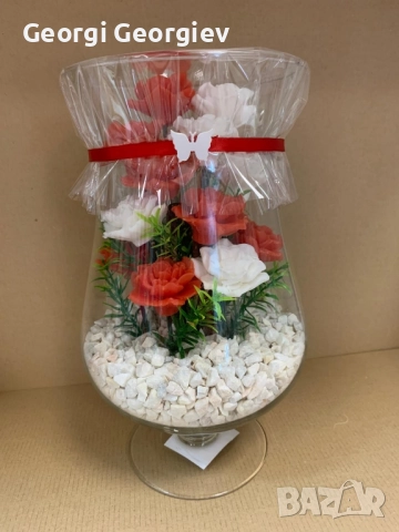 цветя изработени с глицеринов ароматен сапун , снимка 10 - Декорация за дома - 50807930