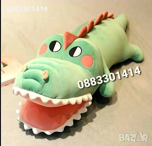 Плюшен крокодил Зелен Розов Двойка Крокодили Kawaii , снимка 3 - Плюшени играчки - 40588248