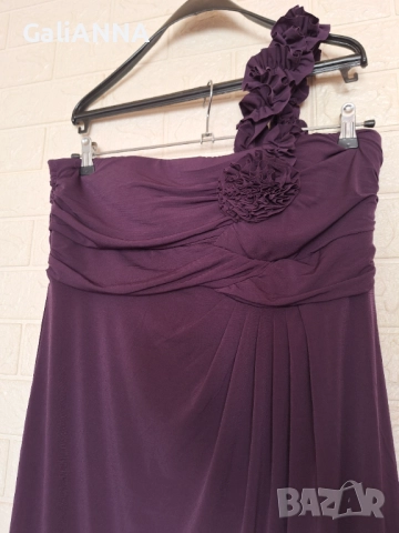 ДЪЛГА ЕЛЕГАНТНА РОКЛЯ В ЛИЛАВО L-XL, снимка 3 - Рокли - 51637187