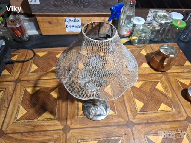 свещик ковано желязо с лампион, снимка 2 - Декорация за дома - 51091492