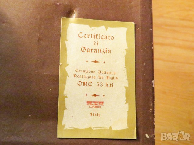 Старинна златна картина рисувана върху златно фолио - две платноходки и чайки на брега злато, снимка 4 - Картини - 38510206