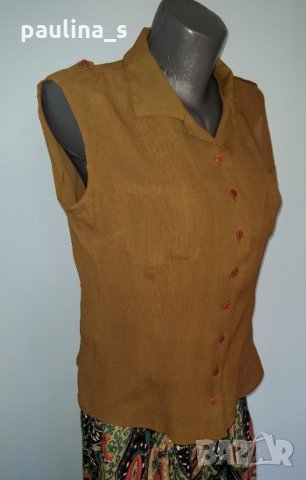 Вталена риза с бюстие от копринена органза "Suchita", снимка 3 - Ризи - 28459882