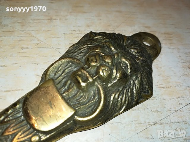 обувалка-лъв мед/месинг 37х5см 0407211153, снимка 2 - Антикварни и старинни предмети - 33415943