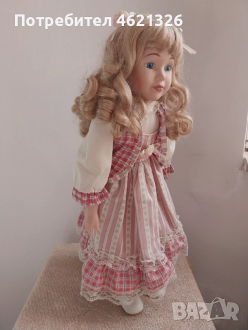 Винтидж порцеланова кукла като ново, ръчна изработка колекционерска, снимка 5 - Декорация за дома - 52155616