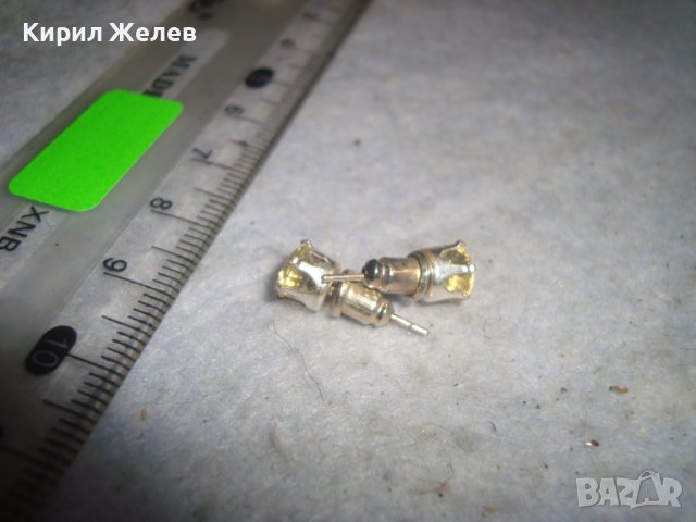 МИНИАТЮРНИ КРАСИВИ ПОСРЕБРЕНИ ОБЕЧКИ с ЦВЕТЕН ФАСЕТ - КРИСТАЛ 24750, снимка 4 - Обеци - 36629242