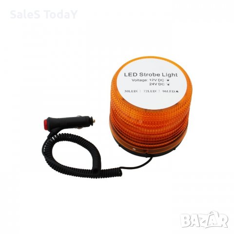 Сигнална лампа, блиц, маяк, 12-24V, 96 smd диода, 115мм