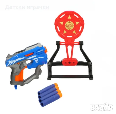 Пистолет Бластер с меки патрони и мишена, нърф, снимка 3 - Други - 48684274