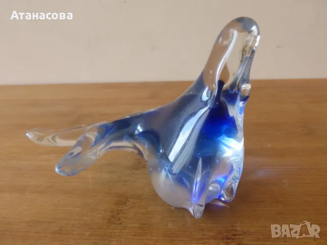 Стъклена фигура Тюлен 2 бр Мурано, снимка 8 - Декорация за дома - 50319484