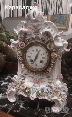 Античен Порцеланов Часовник, снимка 15 - Антикварни и старинни предмети - 51611058