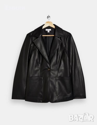 Topshop дамско кожено яке - блейзър в черен цвят р-р S (EU 36), снимка 2 - Якета - 43493473
