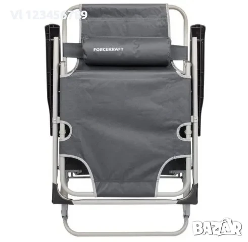 Сгъваем Усилен Шезлонг с подлакътник и възглавница, снимка 4 - Къмпинг мебели - 50553724