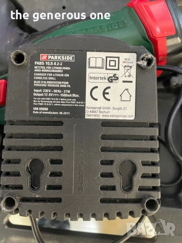 Винтоверт PARKSIDE PABS 10,8 A2 LITHIUM литиева батерия, снимка 5 - Винтоверти - 52590638