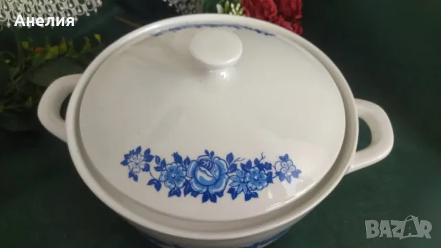 Съпник със сини цветя на Китка Нови пазар, снимка 2 - Чинии - 50417151