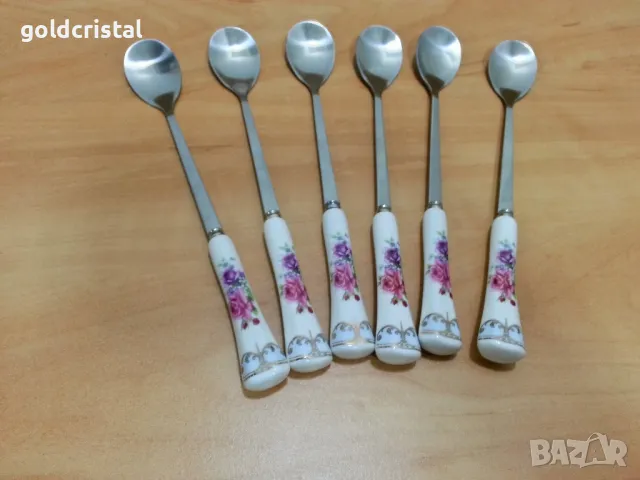 лъжички с порцеланови дръжки 