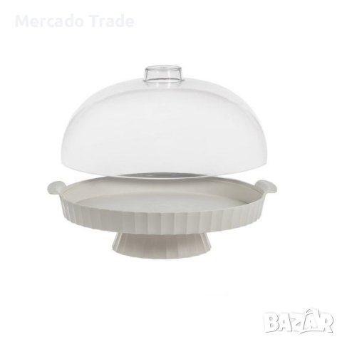 Кутия за сладкиши Mercado Trade, С краче, капак и шпатула, Бежов, снимка 2 - Форми - 43122000