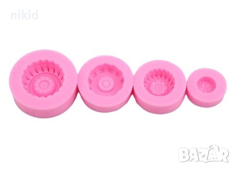 4 размера гума за автомобил автомобилна силиконов молд форма за торта украса фондан, снимка 3 - Форми - 38375850