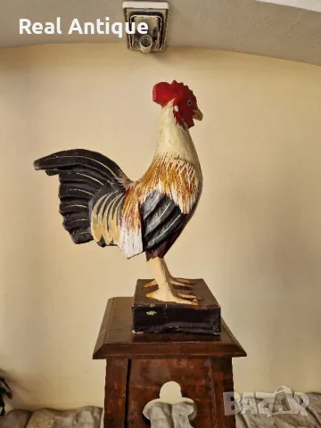 Страхотна голяма антикварна фигура статуетка Папие Маше 