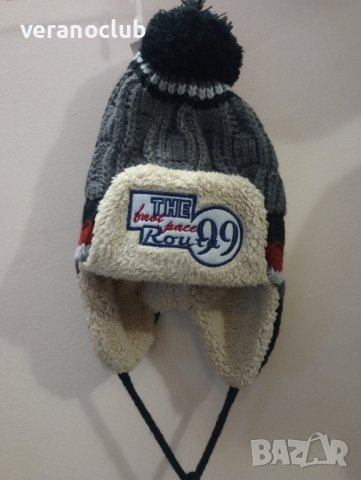 Зимна шапка за момче Сива, снимка 2 - Шапки, шалове и ръкавици - 43730434