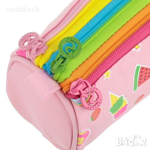 Ученически несесер, Розов, 22x8x9.5 см., снимка 2 - Ученически пособия, канцеларски материали - 51579459