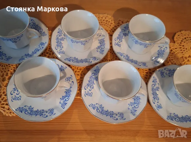 фин и красив порцеланов сервиз в синьо, снимка 4 - Сервизи - 49712456