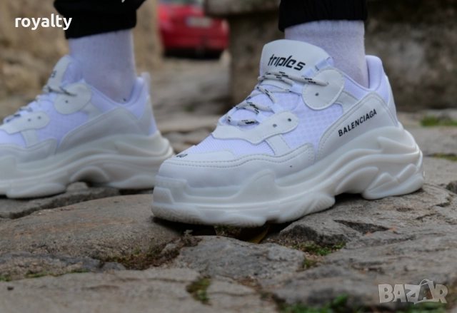 Balenciaga TripleS бели дамски маратонки , снимка 2 - Маратонки - 51954980