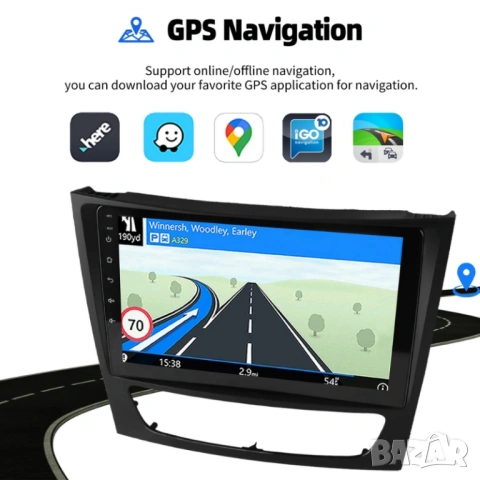 Mercedes Benz E-Klasse W211, CLS W219, W463 9” 2-DIN мултимедия с Android’15 4GB/64GB , снимка 10 - Аксесоари и консумативи - 53053904