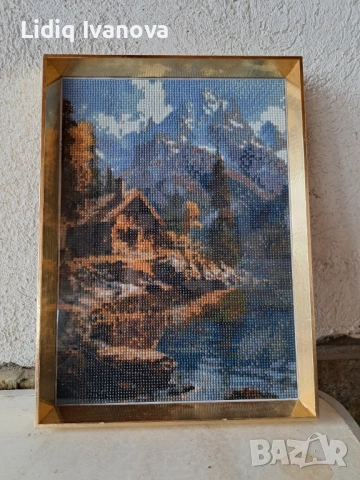 Диамантен гоблен къща в планината-готов и рамкиран