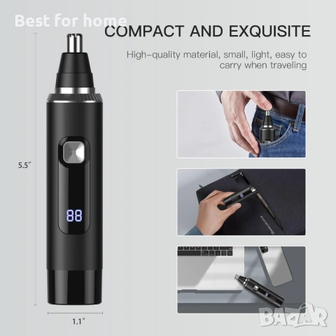 Професионален безболезнен тример за нос и уши, снимка 5 - Друга електроника - 53259251