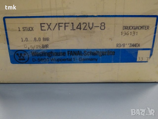 пресостат Westinghouse FANAL EX/FF142V-8, снимка 5 - Резервни части за машини - 33340475