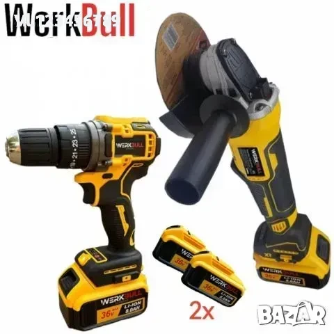 Акумулаторен ударен винтоверт и безчетков ъглошлайф WERKBULL GERMANY 36V 8Ah, снимка 5 - Други инструменти - 50772405