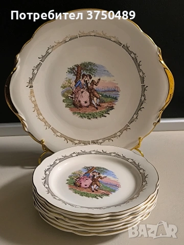 Френски винтидж чинии за торта .