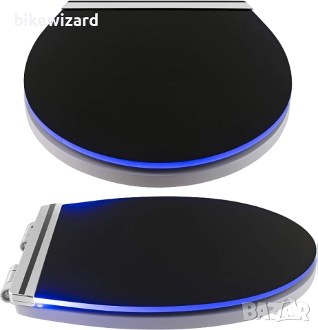 Тоалетна чиния Cornat KSDSC362 "Черен блясък" - Меко LED осветление през нощта, снимка 4 - Други стоки за дома - 52633562