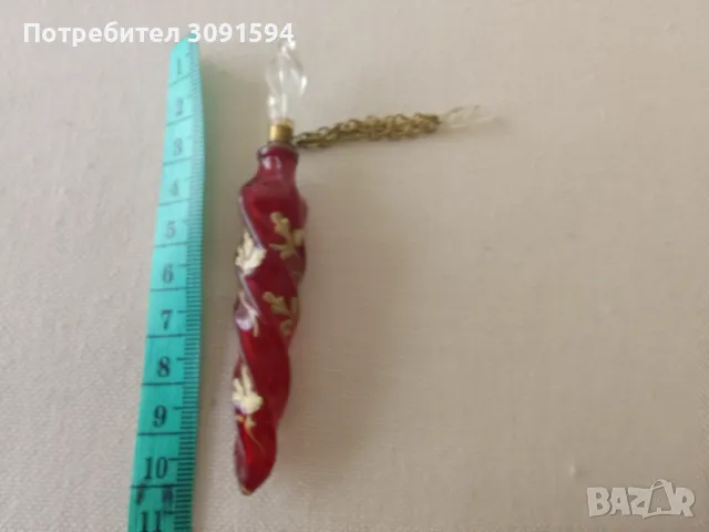  Античен флакон за парфюм, императорска Русия , стъкло,емайлкристал емаил , снимка 8 - Антикварни и старинни предмети - 48959732