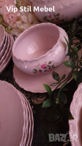 Колекционерски розов сервиз за хранене и кафе , снимка 12 - Сервизи - 53534156