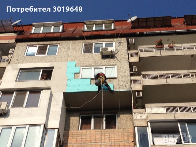 Алпинисти Варна - 5см с EPS/Стиропор и минерална мазилка по алпийски способ на въжета , снимка 7 - Монтажи - 32259330