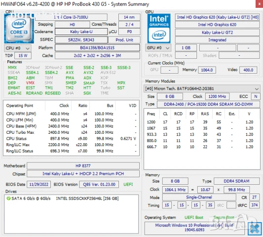 +Гаранция! Лаптоп hp Probook 430 G5 Intel Core i3-7100U / 8GB RAM / 256GB SSD, снимка 13 - Лаптопи за работа - 50984918