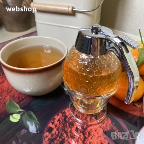 Акрилен диспенсър за мед, 200мл, прозрачен, 8.3x10x15cm, снимка 5 - Други стоки за дома - 50491701