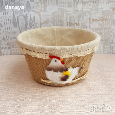 1454 Панер за великденски яйца с декорация кокошка 18см украса за Великден, снимка 2 - Декорация за дома - 28417940