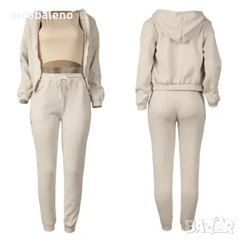 Дамски моден есенно-зимен комплект от три части, 10цвята , снимка 3 - Спортни екипи - 41820355