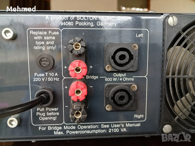 SOLTON AA CRAAFT CPA1200, снимка 2 - Ресийвъри, усилватели, смесителни пултове - 52591850
