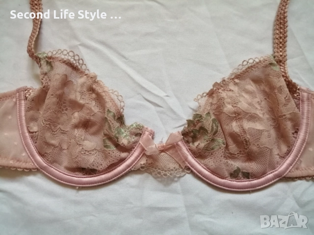 70А кокетен прозрачен дантелен сутиен в розов цвят, снимка 14 - Бельо - 52922265