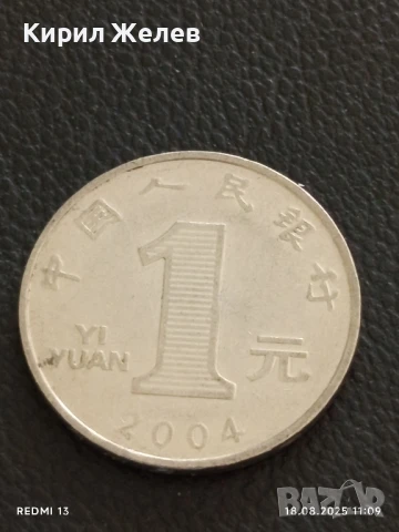 Три монети 1 юан Китай различни години за КОЛЕКЦИЯ ДЕКОРАЦИЯ 35976, снимка 6 - Нумизматика и бонистика - 51400871