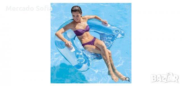 Надуваем шезлонг с дръжки Intex, снимка 2 - Басейни и аксесоари - 33433497