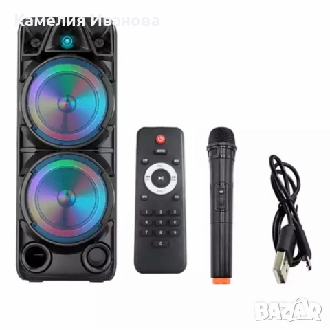 Bluetooth тонколона speaker ZQS-8210 2x8" 4800mAh, снимка 4 - Тонколони - 52088203