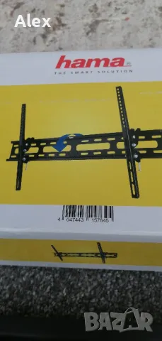 Стенна стойка за телевизор, HAMA 60 кг.  37"-75" (94-190 см) , снимка 2 - Стойки, 3D очила, аксесоари - 49656815