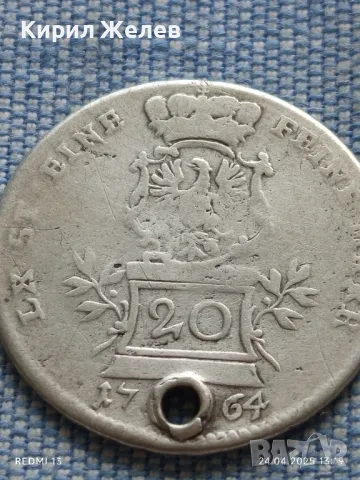 Сребърна монета 20 кройцера 1764г. Бранденбург Анзганц 50129, снимка 11 - Нумизматика и бонистика - 50019899