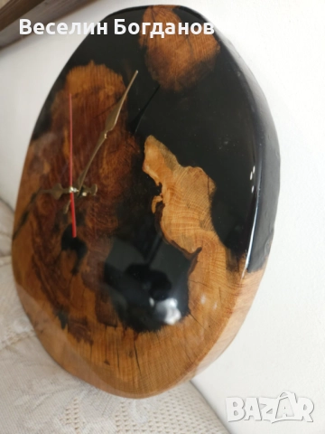Часовник изработен от епоксидна смола и дърво , снимка 8 - Стенни часовници - 52951976