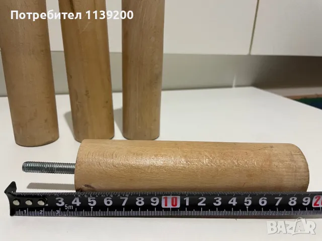 4бр цилиндрични мебелни крака дърво масив 15х4см, снимка 2 - Други - 48996833