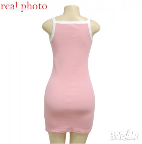 Дамска секси модна стилна красива рокля за жени момичета рокличка дрехи облекло деколте без ръкав еж, снимка 6 - Рокли - 28129585