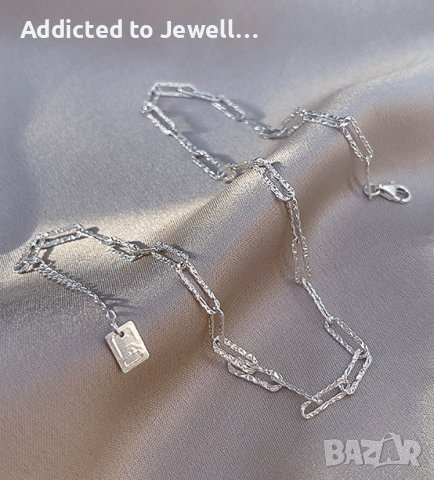 Тотална разпродажба - 50% Сребърно геометрично колие, снимка 3 - Колиета, медальони, синджири - 39684674